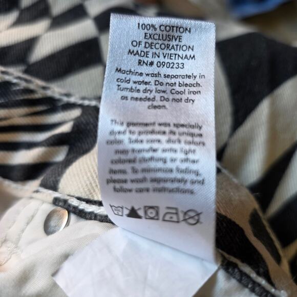 Pacsun Printed Checkered Mom Jeans Black and White Size 25 - Picture 9 of 9